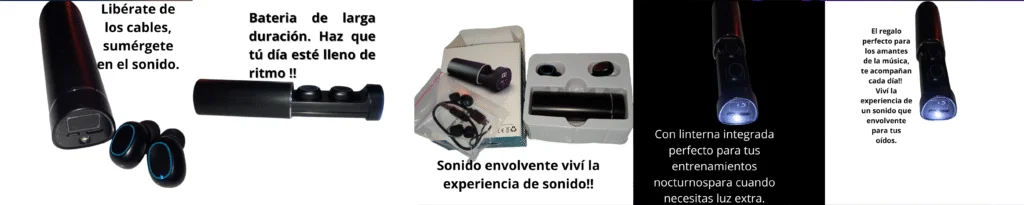 Auriculares inalámbricos /bluetooth 5.3/ distancia 10m/ tiempo reproduccion continua 8 hs/ resistentes al agua/ hasta en 12 cuotas sin recargo. - Imagen 4